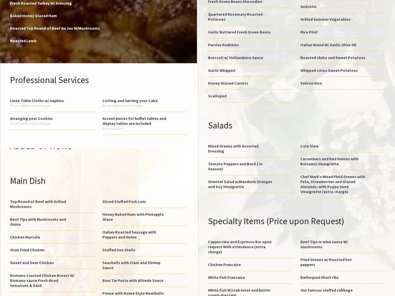 Fusillo Catering Menu