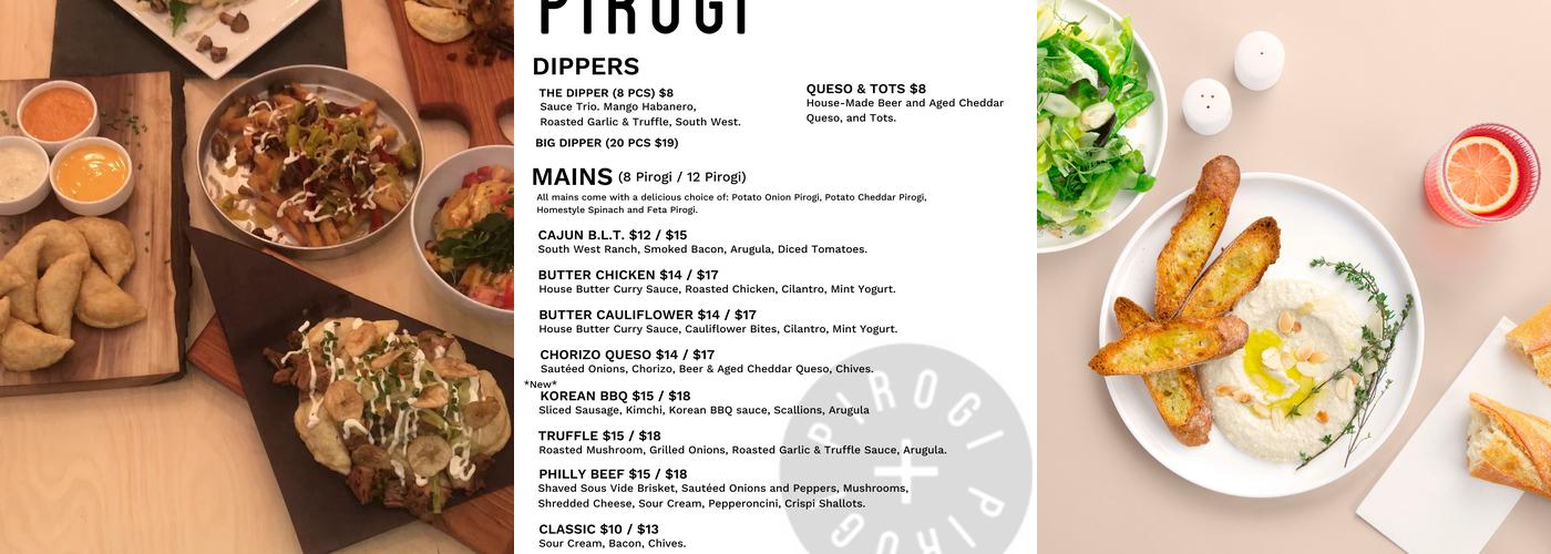 Pirogi+ Menu