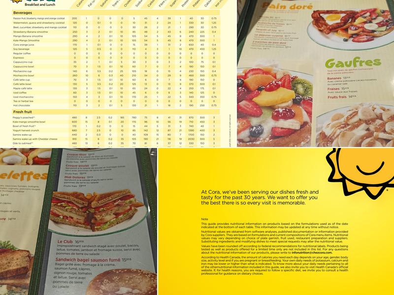 Cora - Châteauguay Menu