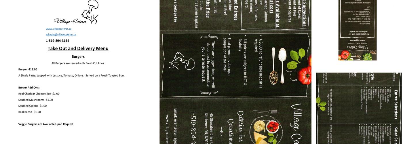 Village Caterer Menu