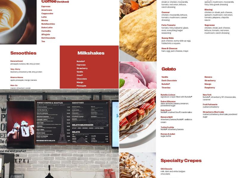 Crepes Delicious Menu