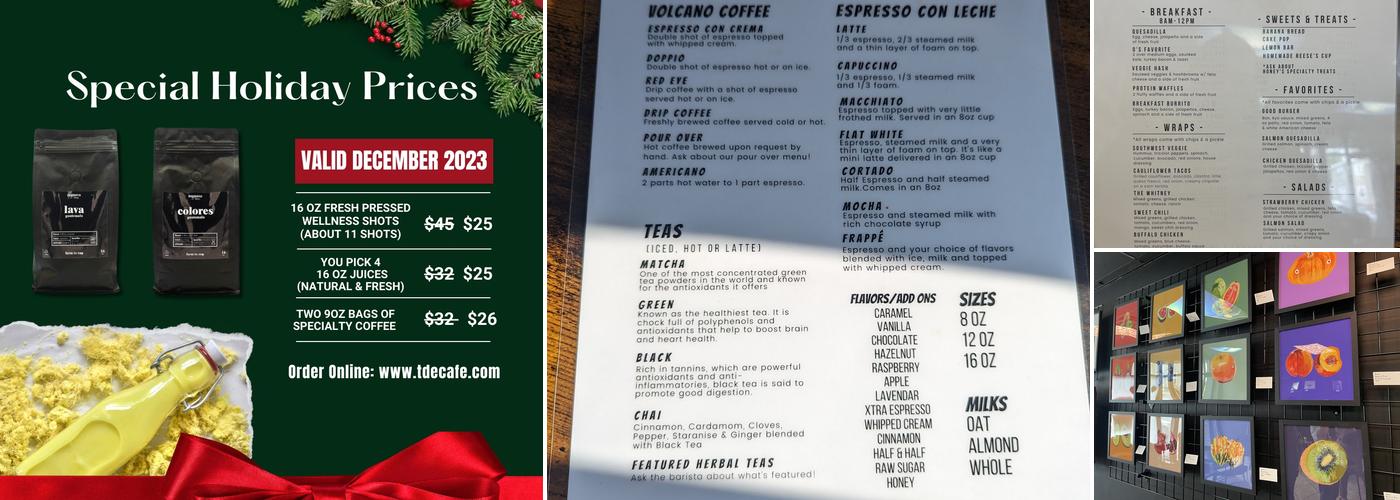 The Deep End Cafe & Gallery Menu