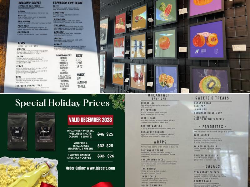 The Deep End Cafe & Gallery Menu