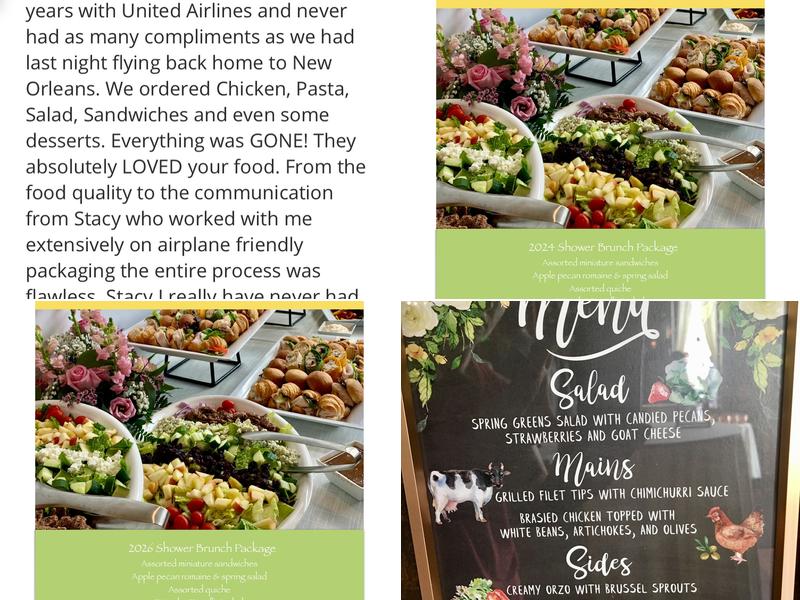 HAZELNUT CATERING INC Menu