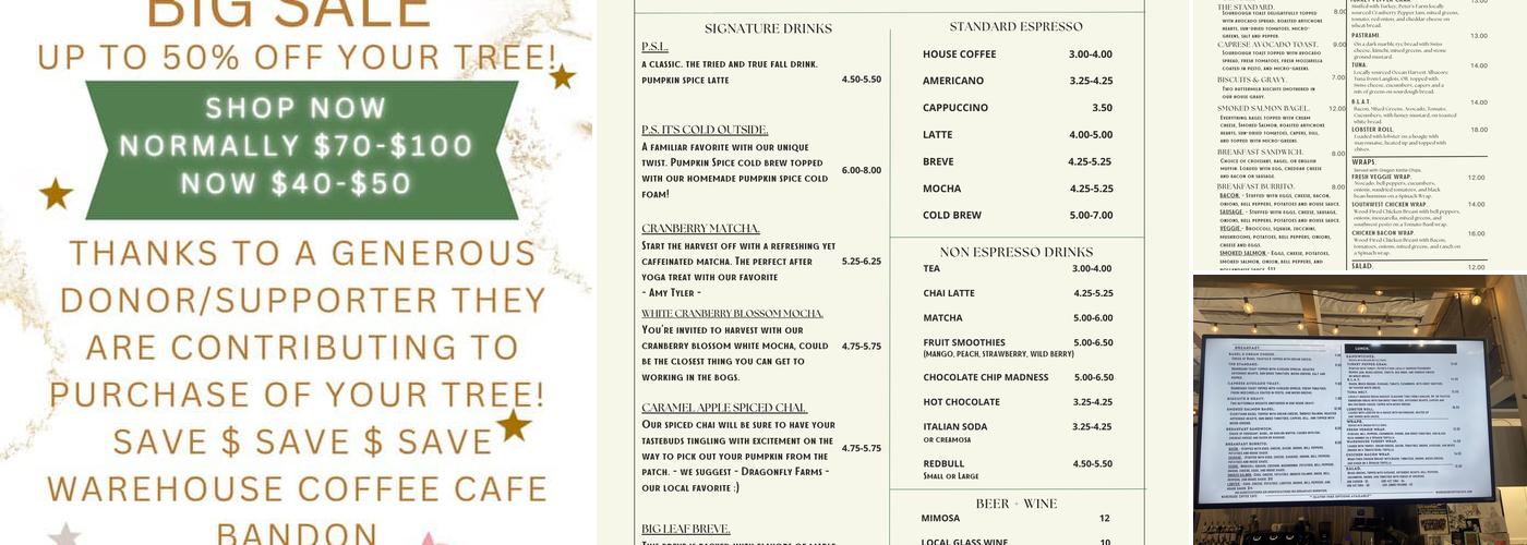 Warehouse Coffee Cafe Menu