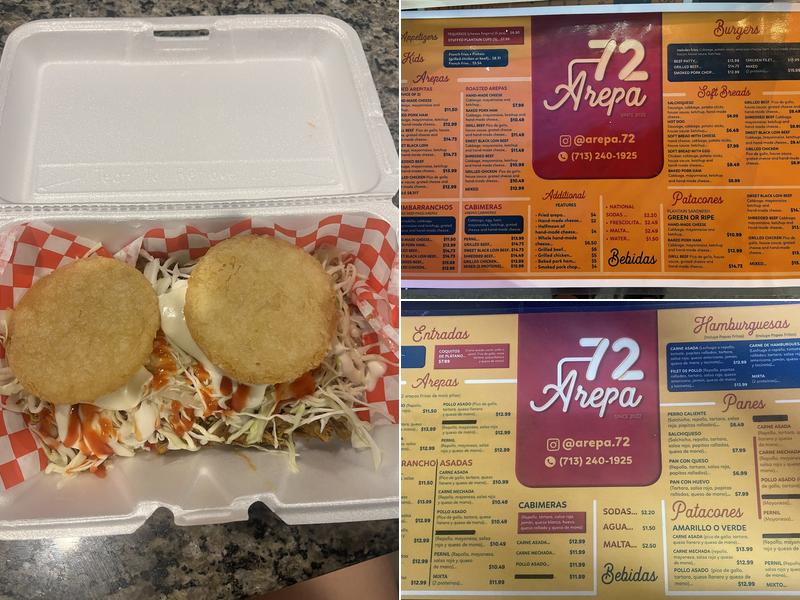 Arepa 72 Menu