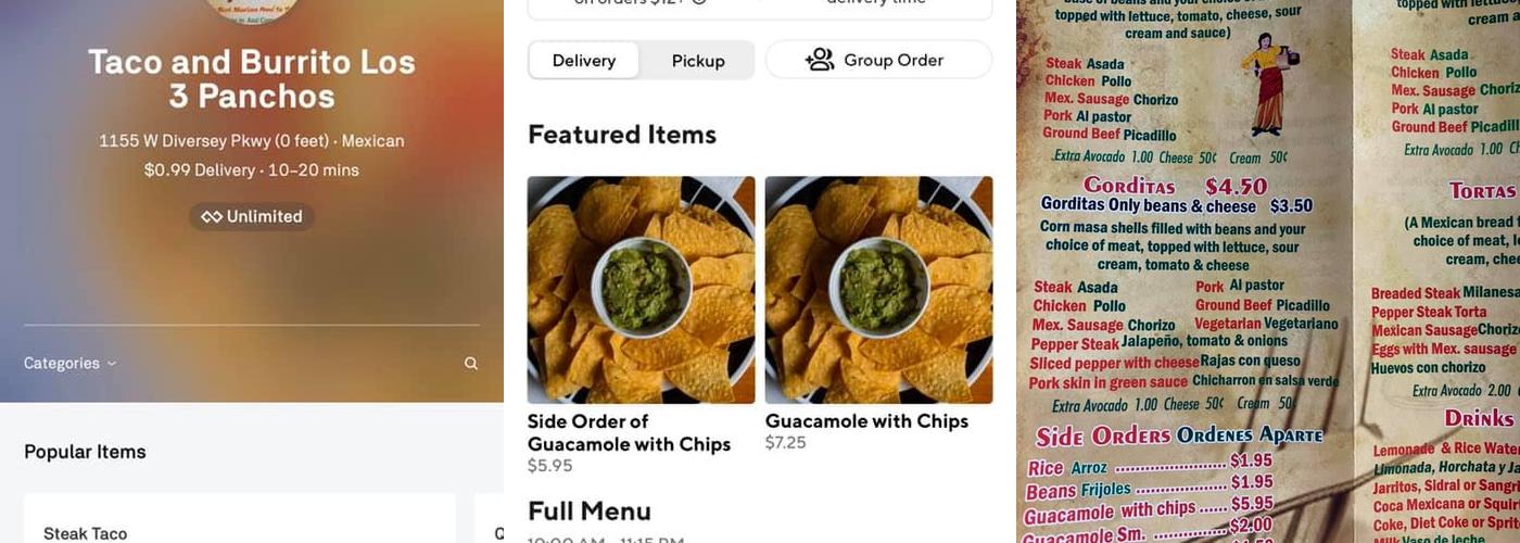 Los chonchis Menu