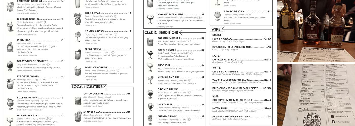 Dram & Draught Menu