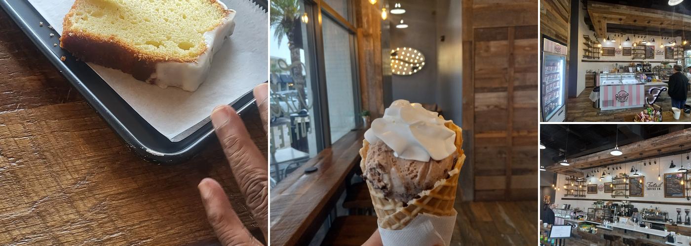 Kelly's Homemade Ice Cream Counter at Foxtail Coffee