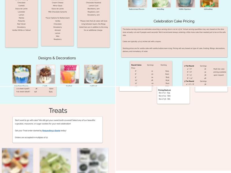 Sweet Virginia's Bakery Menu