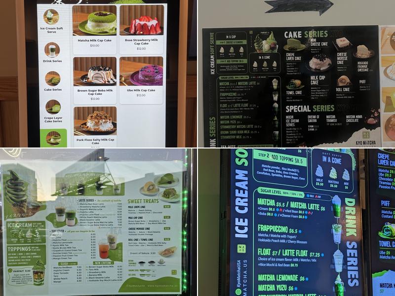 Kyoto Matcha Menu