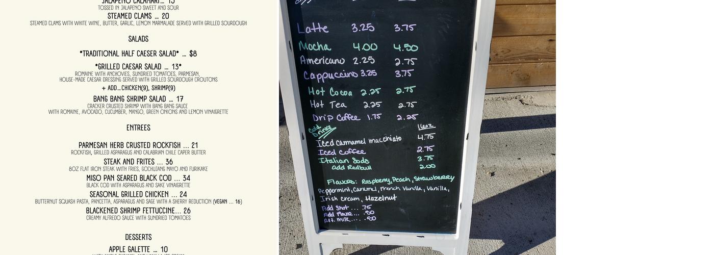 Bay Breeze Espresso Menu