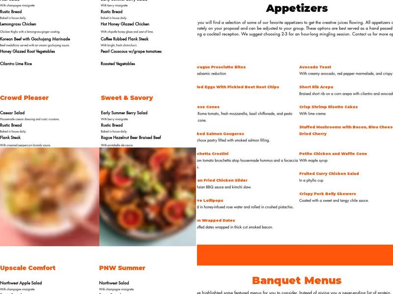 Willabys Catering & Event Menu