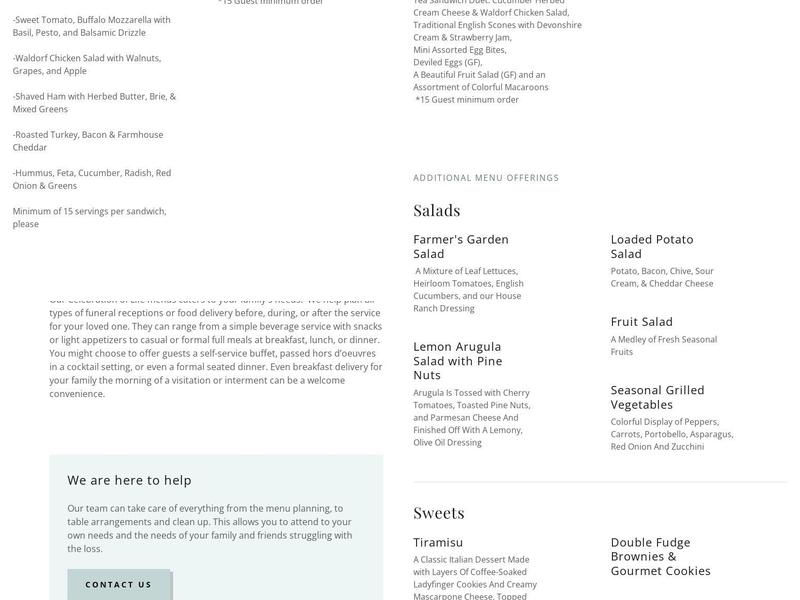 Silver Spoons Catering & Events Menu