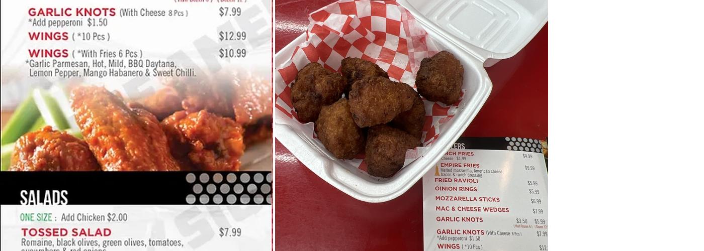 Empire pizza Italian new York style Bellville Menu