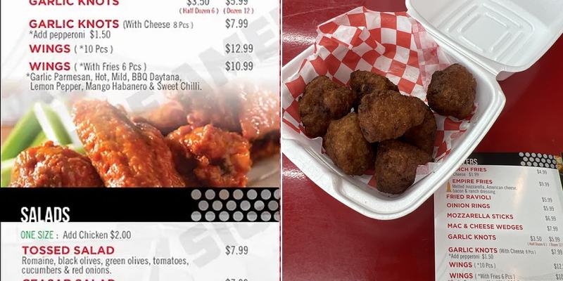 Empire pizza Italian new York style Bellville Menu