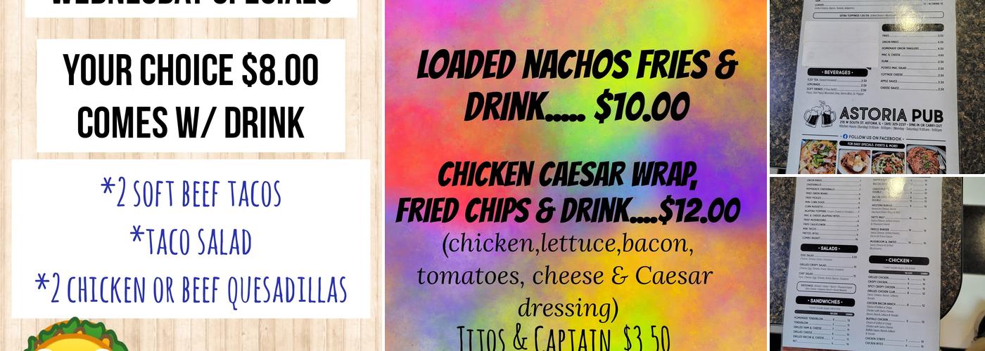 Astoria Pub Menu
