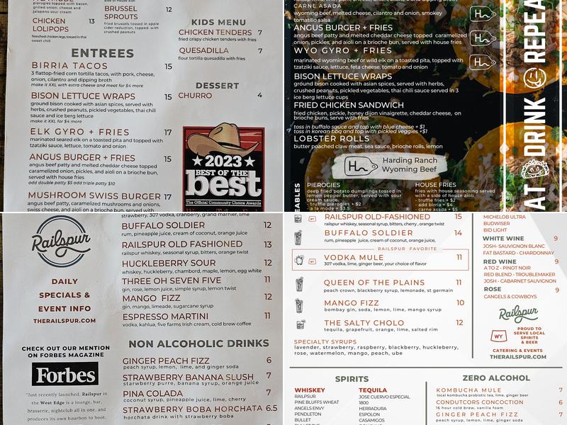 Railspur Menu