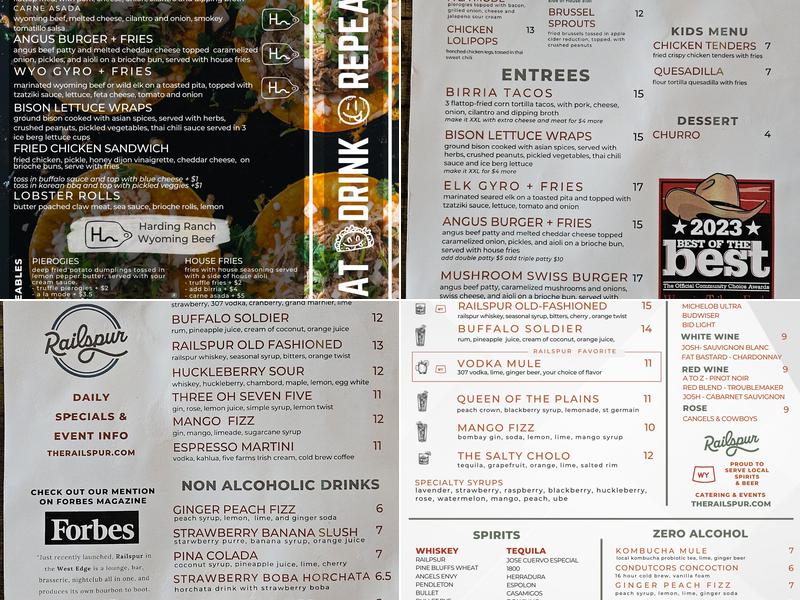 Railspur Menu