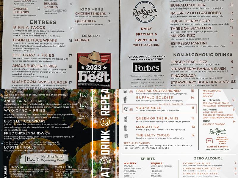 Railspur Menu