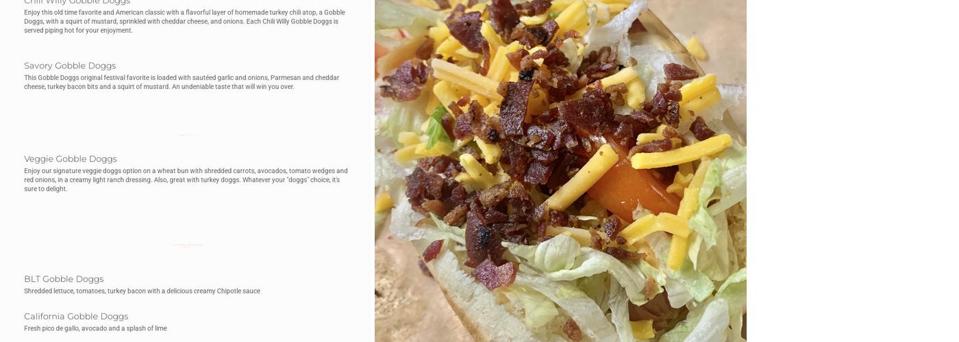 Gobble Doggs Menu