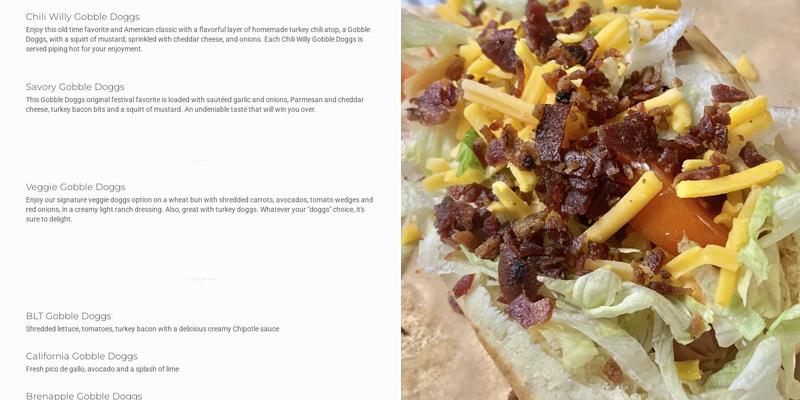 Gobble Doggs Menu