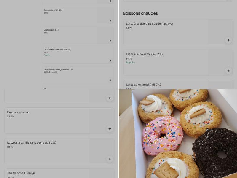 Beiko La Boîte à Beignes, Beauport Menu