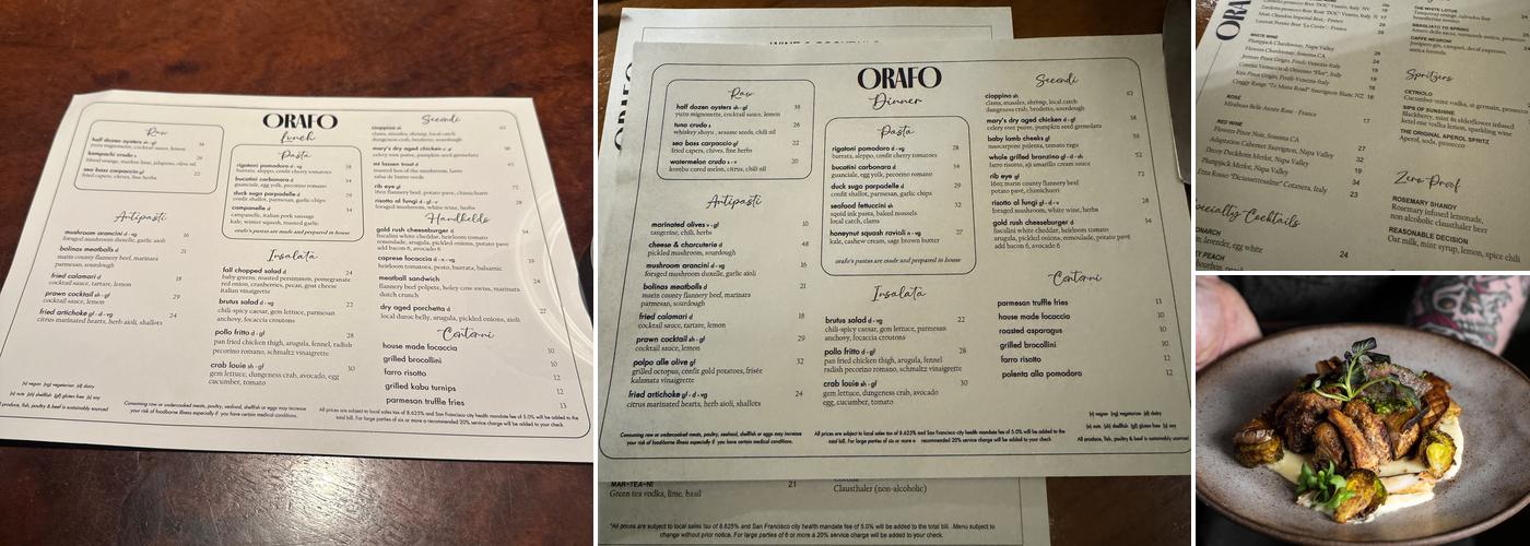 Orafo Menu