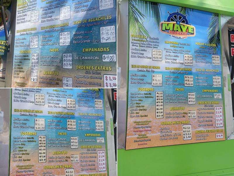 Maye Mariscos Menu