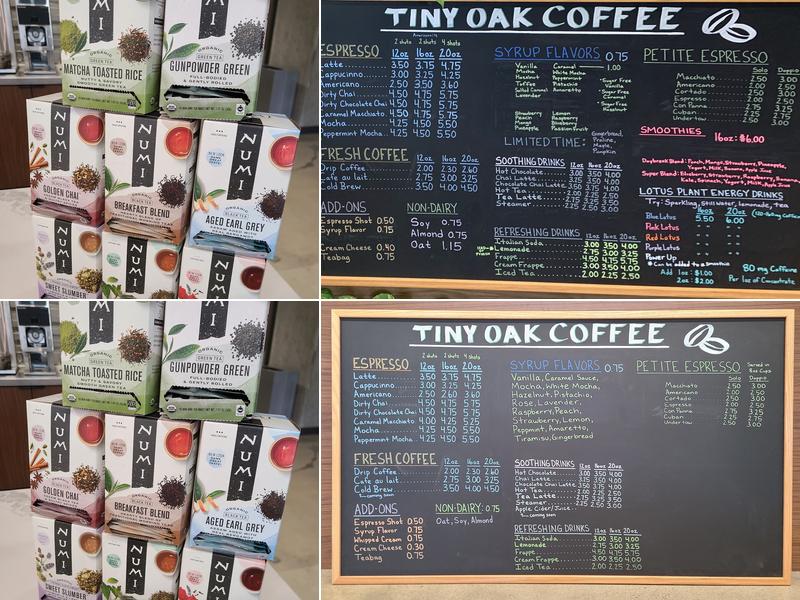 Tiny Oak Coffee Menu