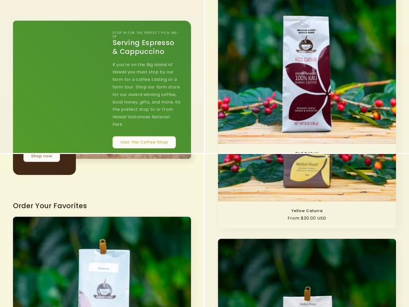 Miranda's Farms Coffee Shop Menu