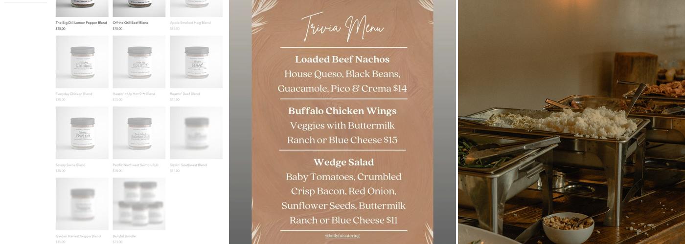 Bellyful Catering Co. Menu