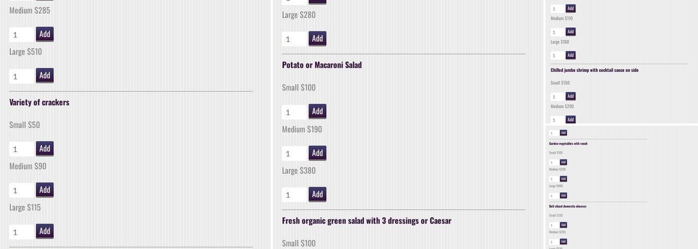 Mac's Custom Catering Menu