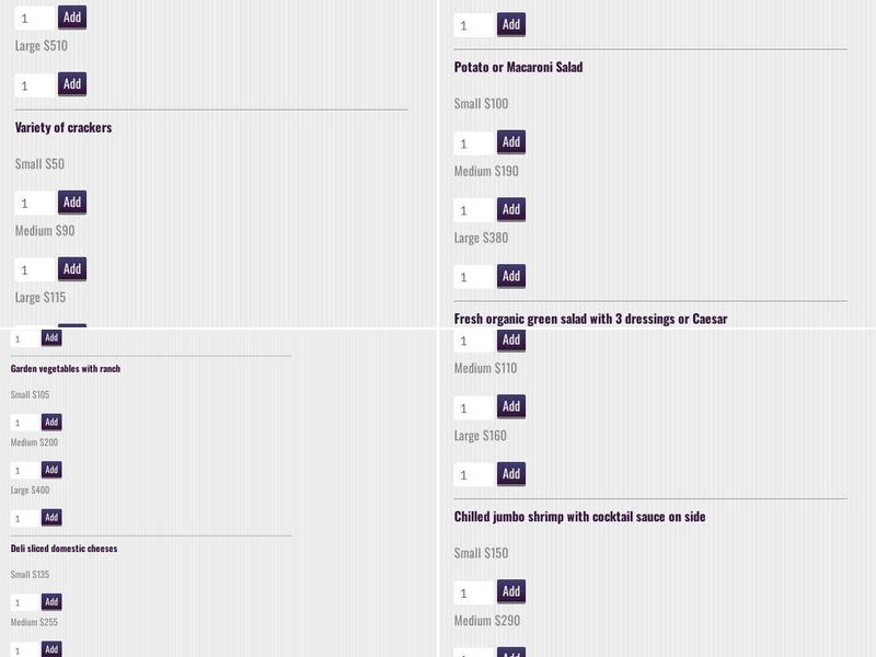 Mac's Custom Catering Menu