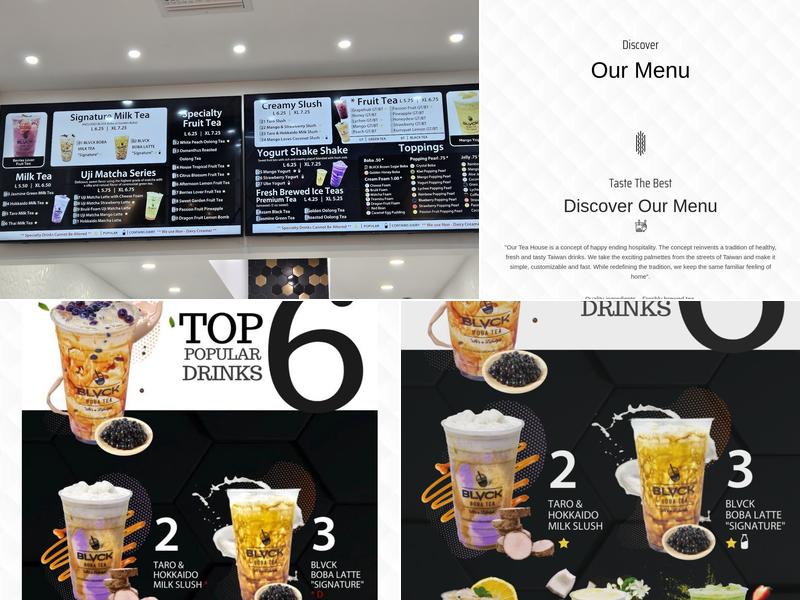 BLVCK Boba Tea Menu