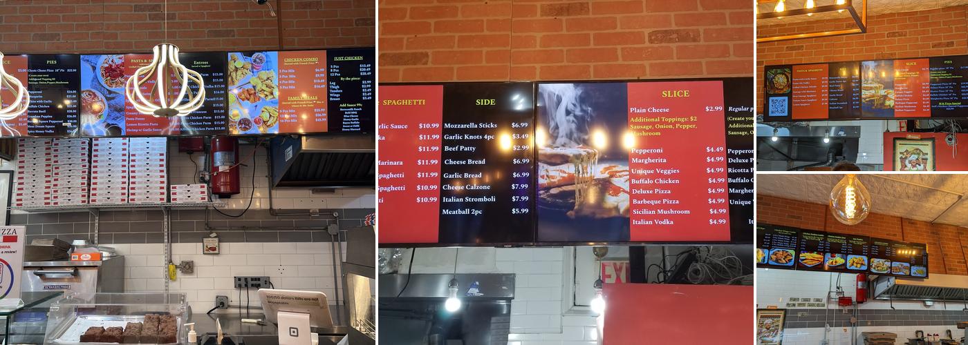M & Pizza Menu