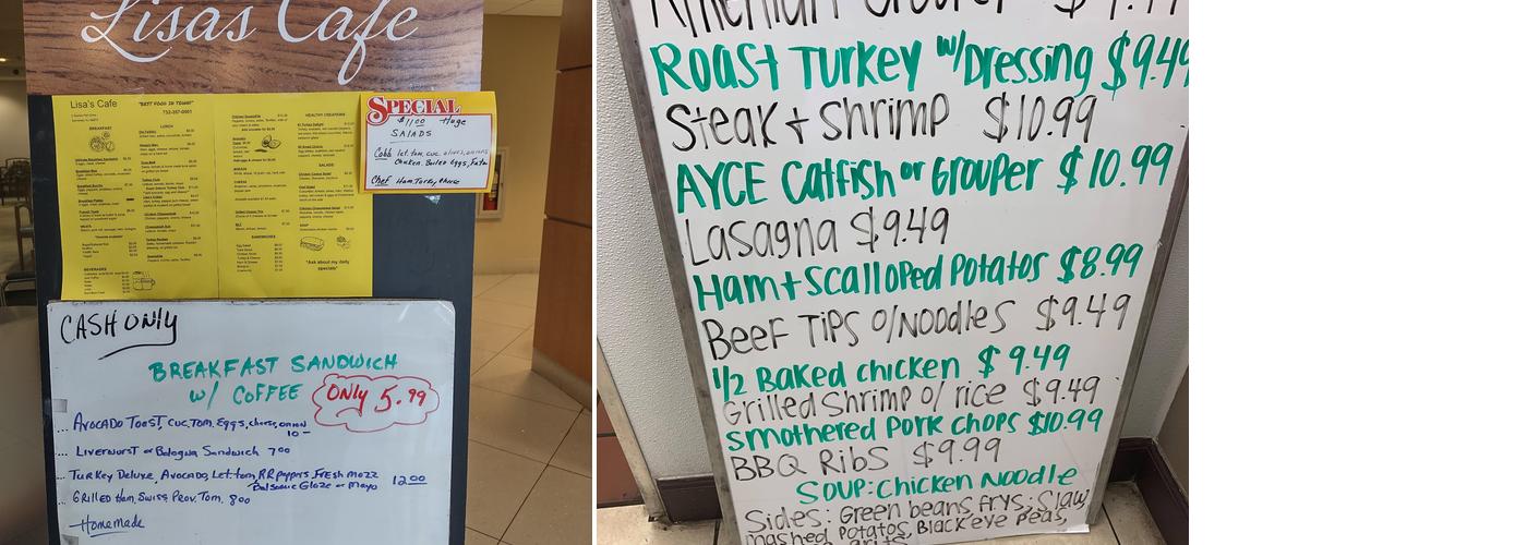 Lisa's Cafe Menu