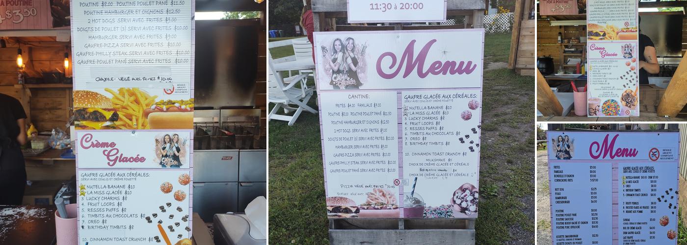 Miss Glacee Menu