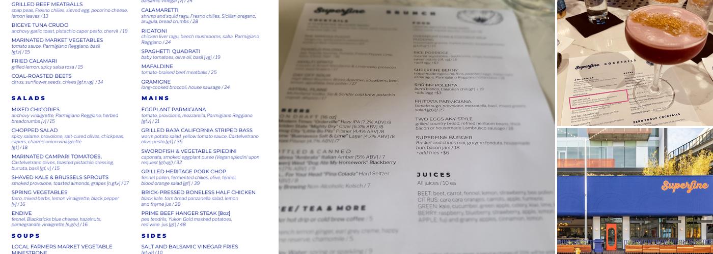 Superfine Playa Menu