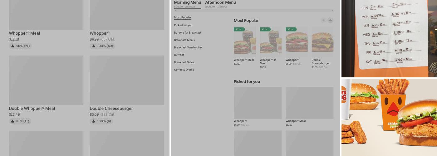 Burger King Menu