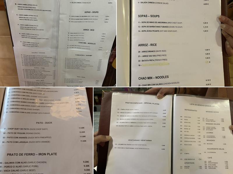 Atlantico Chinês Menu