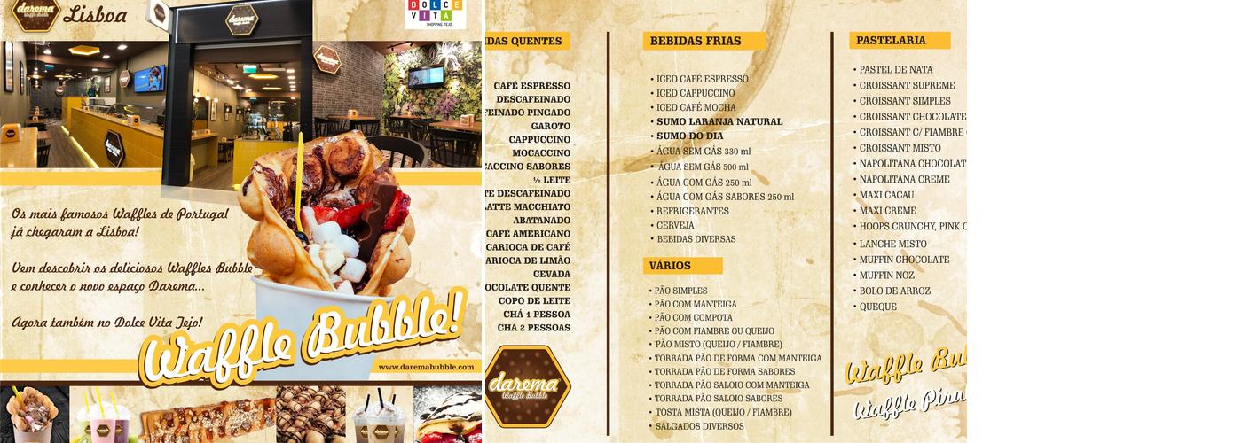 DAREMA Waffle Bubble - Lisboa (Centro Comercial UBBO) Menu