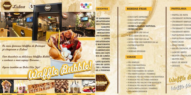 DAREMA Waffle Bubble - Lisboa (Centro Comercial UBBO) Menu