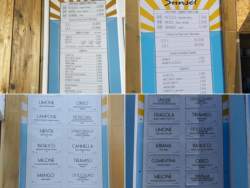 Gelato Davvero Oeiras Menu