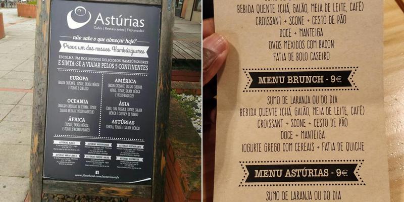 Astúrias Carnaxide Menu