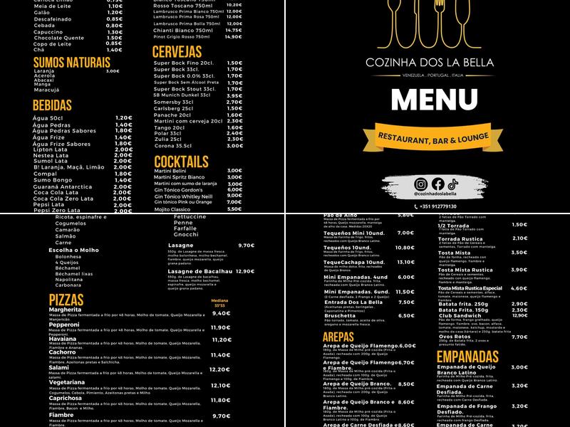 Cozinha Dos La Bella Menu