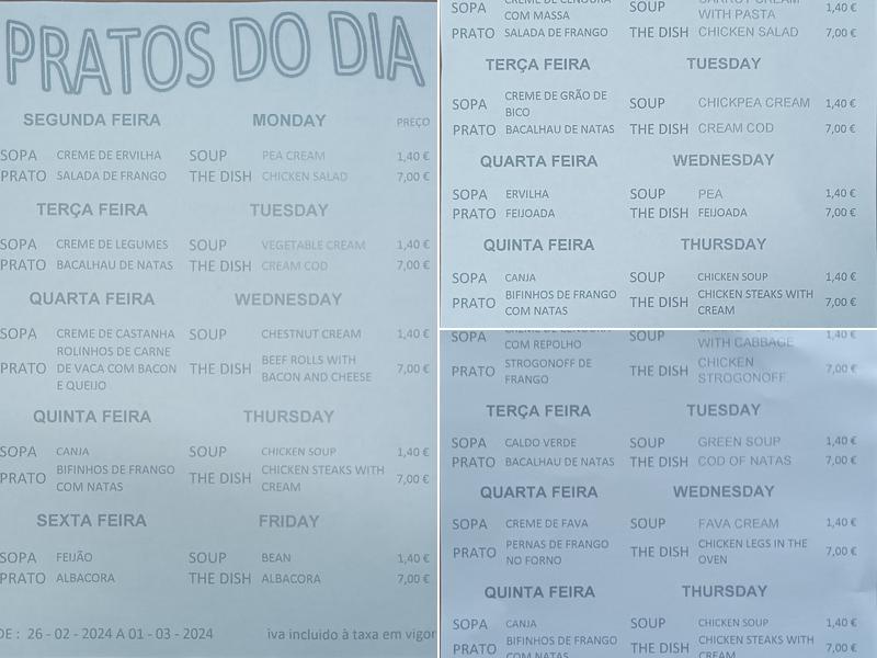 PASTELARIA IDEAL Menu