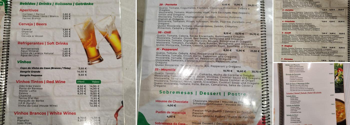 Xaramba Menu