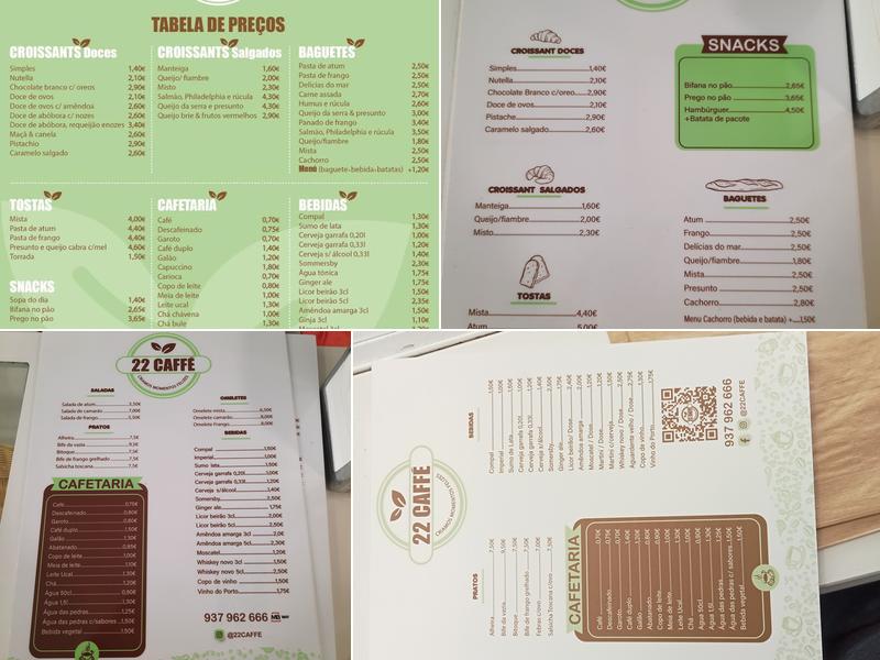 22 CAFFÉ Menu