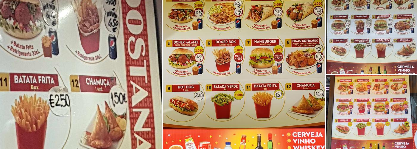 Kebab Dostana Algés Menu